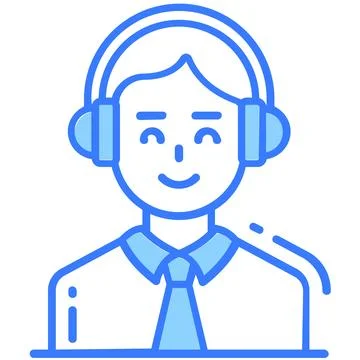 Customer support and customer representative vector icon in editable style Stock Illustration