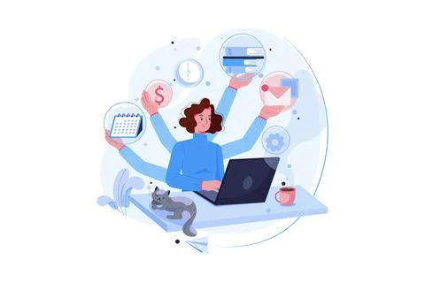 Customer Support and Guide Stock Illustration