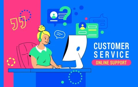 Customer support and live assistant of a professional agent Stock Illustration