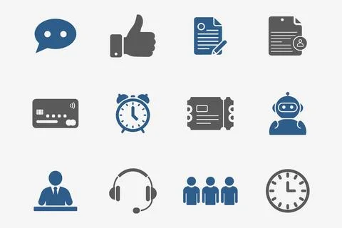 Customer Support and Service icons set. Stockillustratie