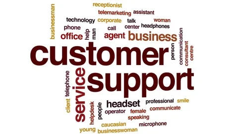 Customer support animated word cloud, text design animation. Stock Footage 78648550