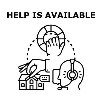 Customer support assistance and housing help concept Stock Illustration
