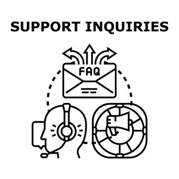 Customer support assistance and inquiry problem solving concept Stock Illustration