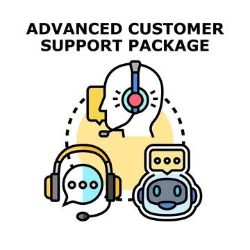 Customer support assistance package for online service Stock Illustration