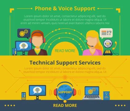 Customer support banner Illustrazione stock