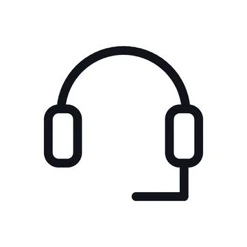 Customer Support Black White Line Icon Editable Stroke Vector Symbol Stock Illustration