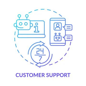 Customer support blue gradient concept icon Stock Illustration