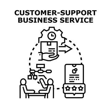 Customer support business service concept vector Stock Illustration