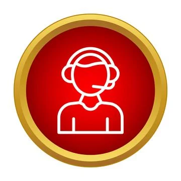 Customer support call center agent icon communicating Illustrazione stock