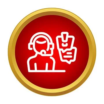 Customer support call center agent icon service assistance Stock Illustration