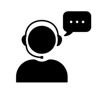 Customer Support Call Center Agent Silhouette Icon Stock Illustration
