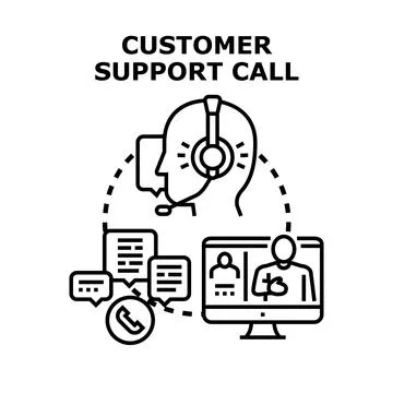 Customer support call center communicating online Stock Illustration
