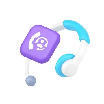 Customer support call center hotline feedback advice help service 3d icon r.. Stock Illustration