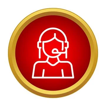 Customer support call center operator assistance icon Stock Illustration