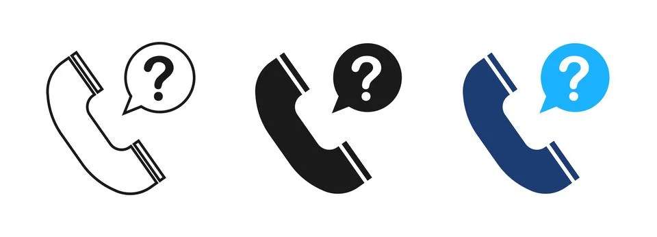 Customer Support Call Help Icons Illustrazione stock