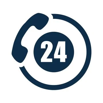 Customer support. calling help, 24 hours active, helpline Icon Stock Illustration