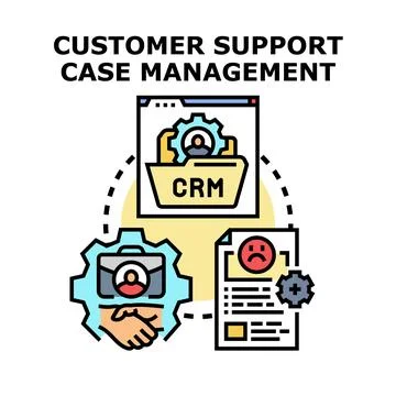 Customer support case management using crm software 스톡 일러스트