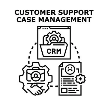 Customer support case management using crm software Stock Illustration