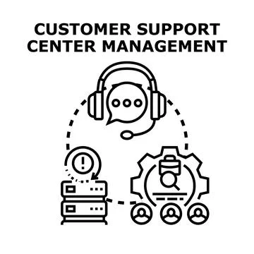Customer support center management and service operations Stock Illustration