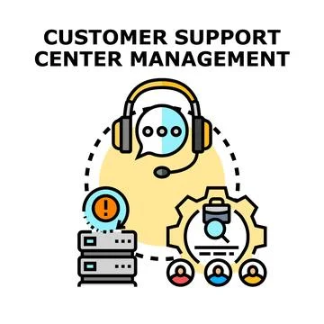 Customer support center management and service operations Stock Illustration
