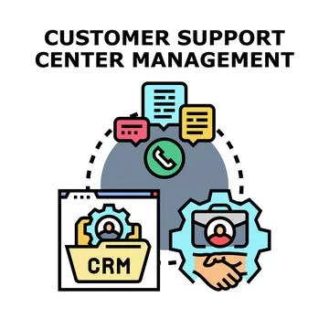 Customer support center management strategy and service support Stock Illustration