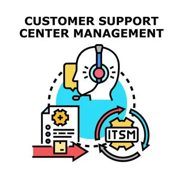 Customer support center management system process Stock Illustration