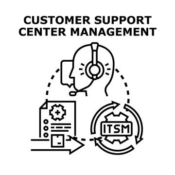 Customer support center management system process Stock Illustration