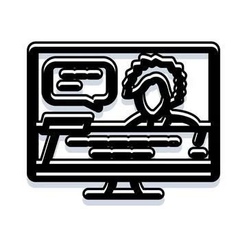 Customer support chat on computer screen illustration Stock Illustration