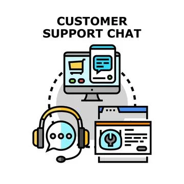 Customer support chat concept with online technical assistance Stockillustratie