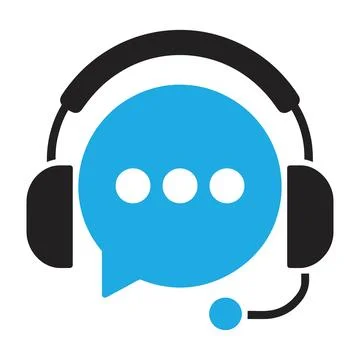 Customer Support Chat Icon with Headset Иллюстрация