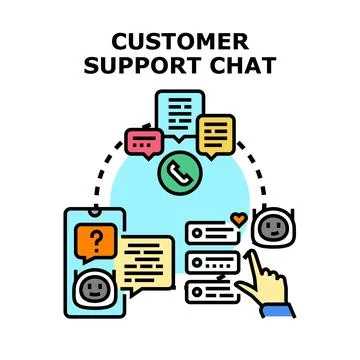 Customer support chat vector concept for online assistance Stock Illustration