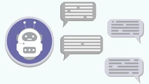 Customer support chatbot helps a user. Text speech bubble animation. Stock Footage 108219610