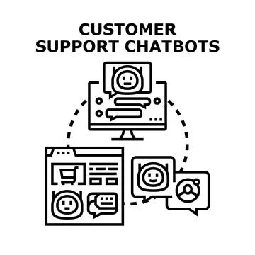 Customer support chatbots providing virtual assistance online Stock Illustration
