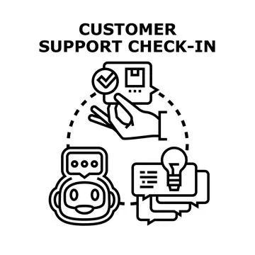 Customer support checking system providing online assistance Stock Illustration