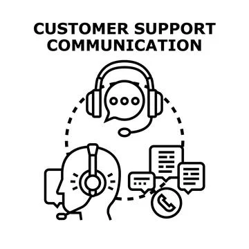 Customer support communication vector concept illustration Stock Illustration