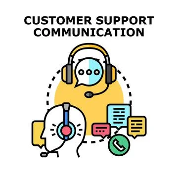 Customer support communication vector concept illustration Stock Illustration