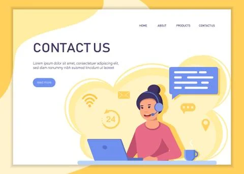 Customer support concept. Can use for web banner, infographics, hero images Stock Illustration
