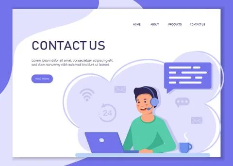Customer support concept. Can use for web banner, infographics, hero images Stock Illustration