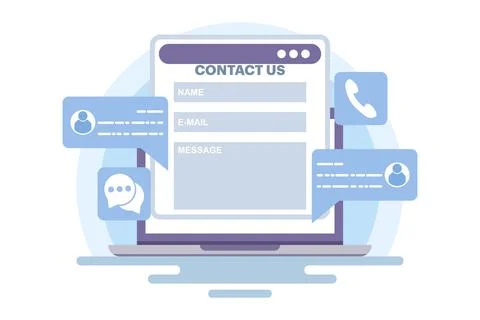 Customer support concept, customer service, online support, help desk. Illustrazione stock