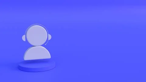 Customer support concept design in 3d rendering, banner for online hotline Stock Illustration