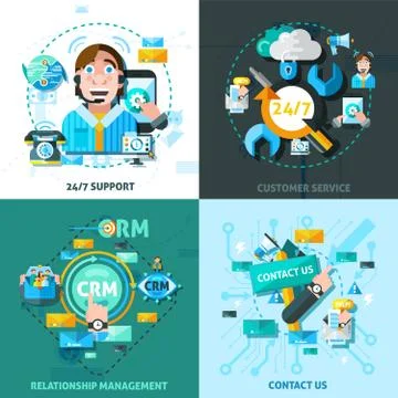 Customer Support Concept Icons Set イラスト素材