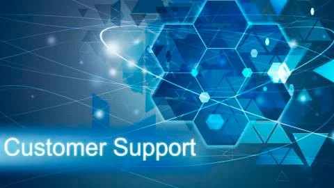 Customer support concept, Innovation Computer Data Technology, background blue Stock Illustration