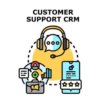 Customer support crm optimizing client relationship management Stock Illustration