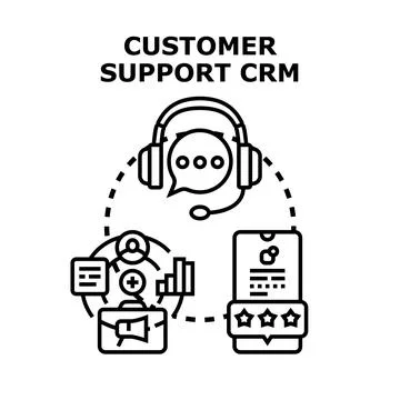 Customer support crm optimizing client relationship management 스톡 일러스트