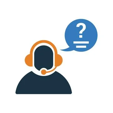 Customer support, enquiry icon . Editable vector logo. Stock Illustration