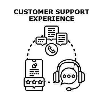 Customer support experience vector concept illustrating client interaction Stock Illustration