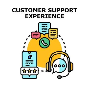 Customer support experience vector concept illustrating client interaction Stock Illustration
