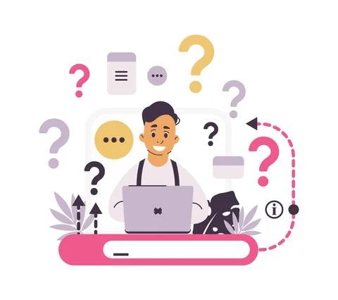 Customer support. FAQ concept. Chat for asking frequently questions. Helpful Stock Illustration