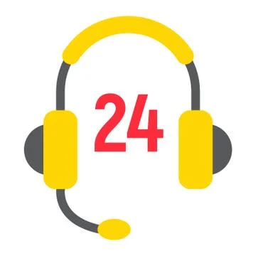 Customer support flat icon, service and help Stock Illustration