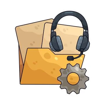 Customer support folder illustration Stock Illustration